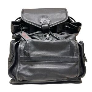 Tumi Black Leather Daypack / Backpack